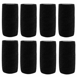 🏥 8 Rollen Selbstklebender Verband Bandage, 10cm*4,5m Schwarz 🐾