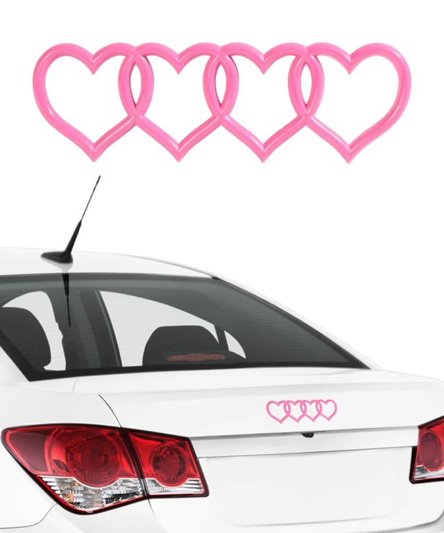 Flaconi Aufkleber für Auto - Auto Logo Modifikation mit Herz Ringe Auto Emblem Logo Aufkleber 💖🚗
