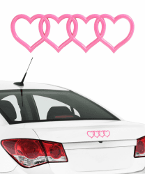 Flaconi Aufkleber für Auto - Auto Logo Modifikation mit Herz Ringe Auto Emblem Logo Aufkleber 💖🚗