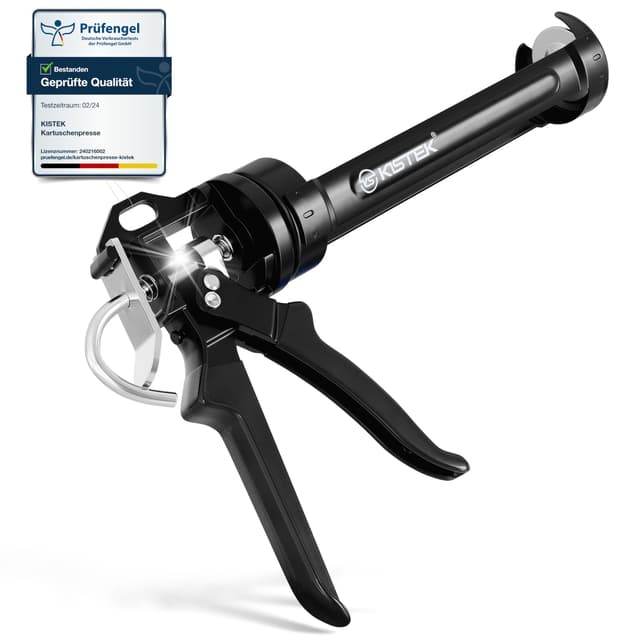 KISTEK® Profi Kartuschenpresse [150-310ml] - Silikonspritze mit 24:1 Übersetzung inkl. Ratgeber