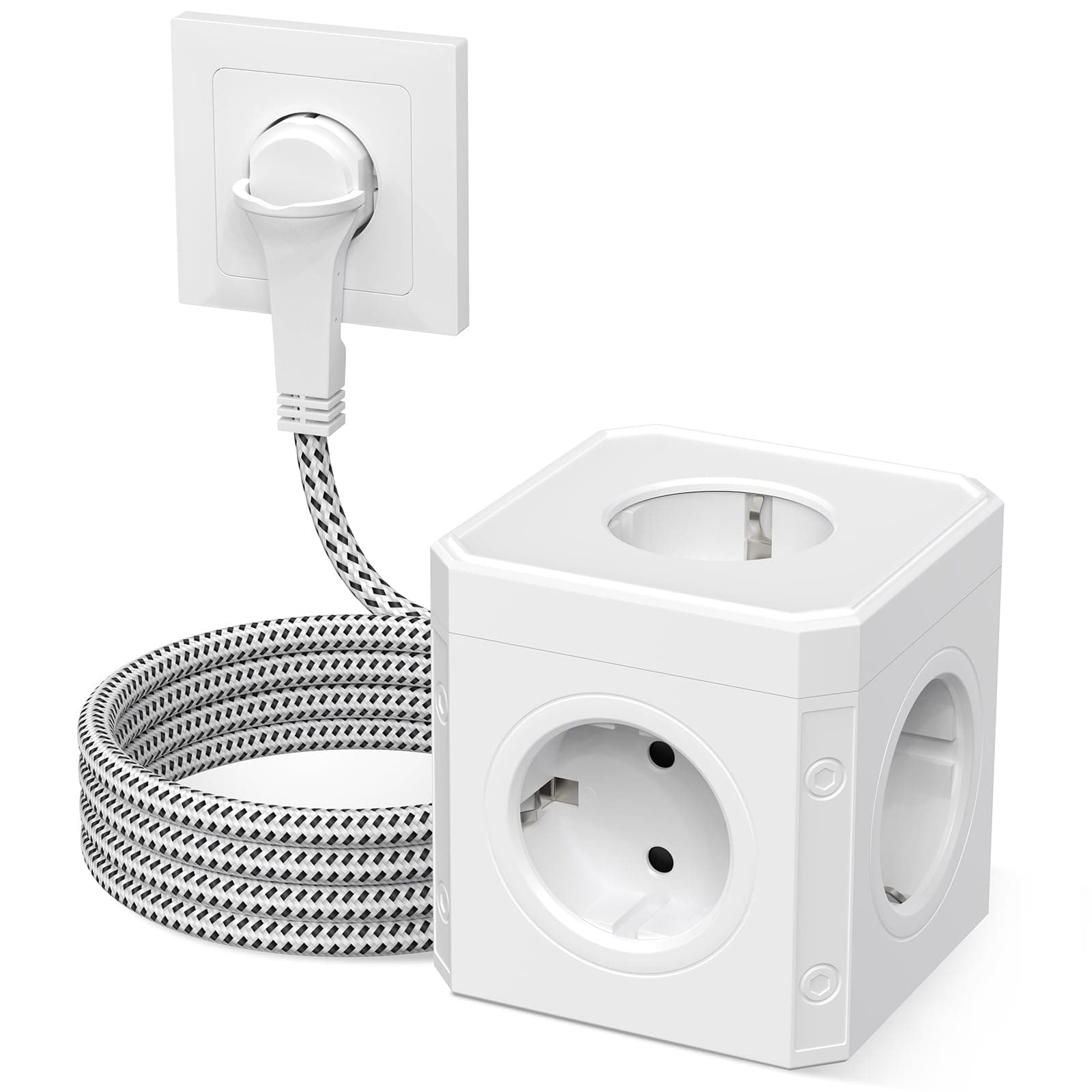 Steckdosenwürfel 5 Fach 3M Weiß 🛠️🔌🔋
