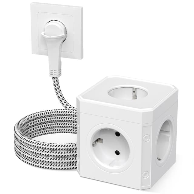 Steckdosenwürfel 5 Fach 3M Weiß 🛠️🔌🔋