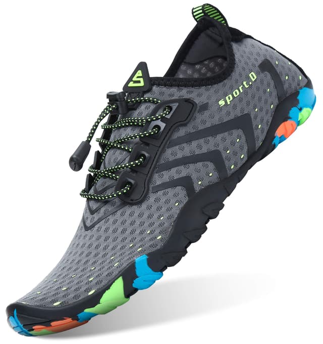 SAGUARO Herren Badeschuhe Damen 🏊‍♂️ rutschfeste Sohle 🌊 Schnell Trocknend Schwimmschuhe 47 EU Grau