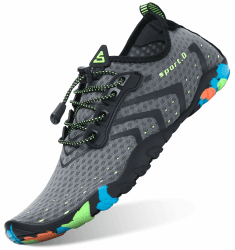 SAGUARO Herren Badeschuhe Damen 🏊‍♂️ rutschfeste Sohle 🌊 Schnell Trocknend Schwimmschuhe 47 EU Grau