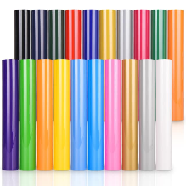 IModeur 20 Blatt Plotterfolie Textil Set - 30,5 x 20 cm Flexfolie Plotter Textil für Cricut Maker