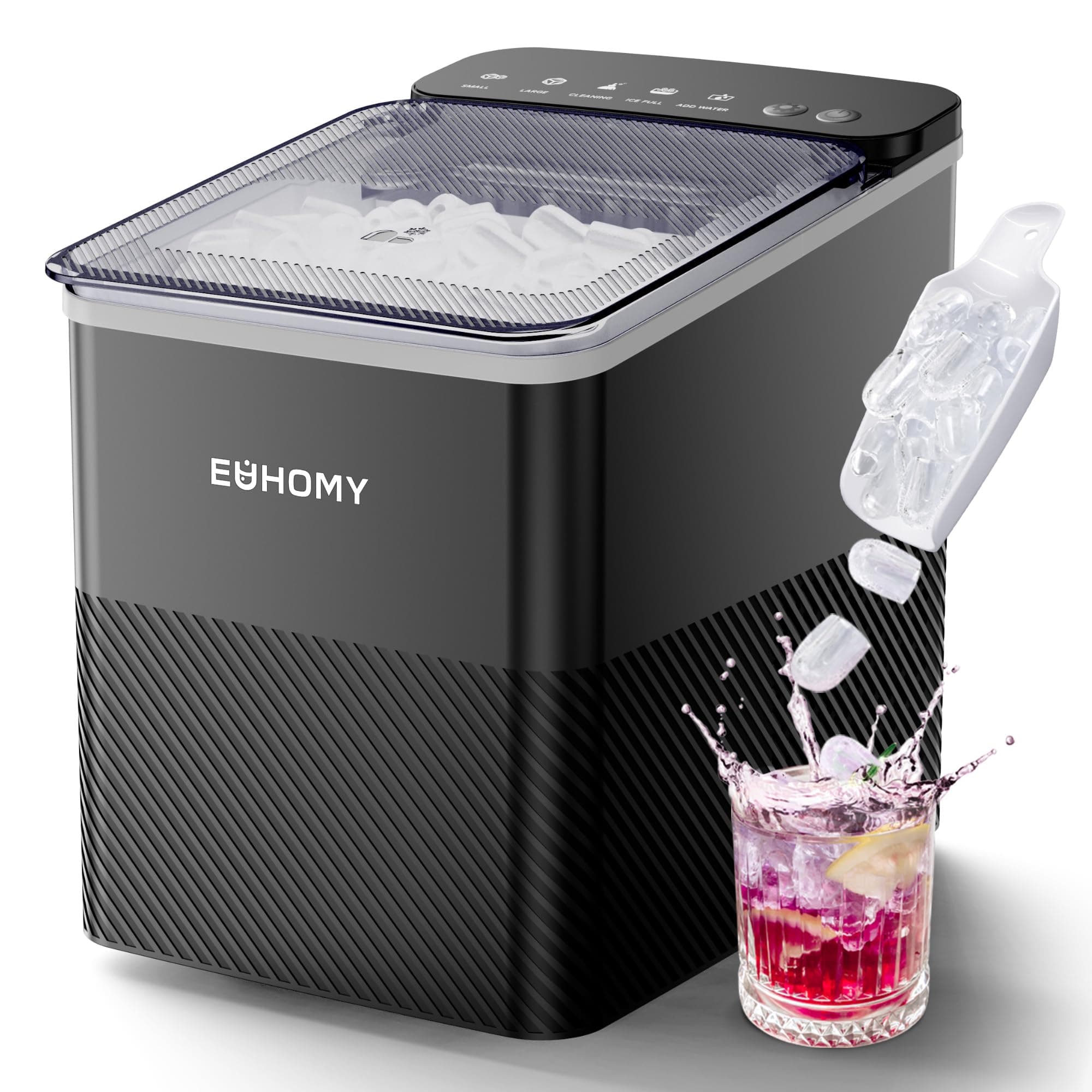 EUHOMY Eiswürfelmaschine - Kompaktes Design - Intelligente Warnungen - Automatische Reinigung 🧊🏠🔌
