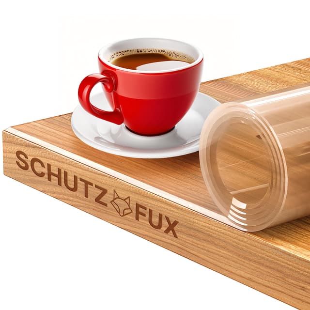 SCHUTZ-FUX Tischfolie 2mm transparent - Tischschutz mit schräger Kante