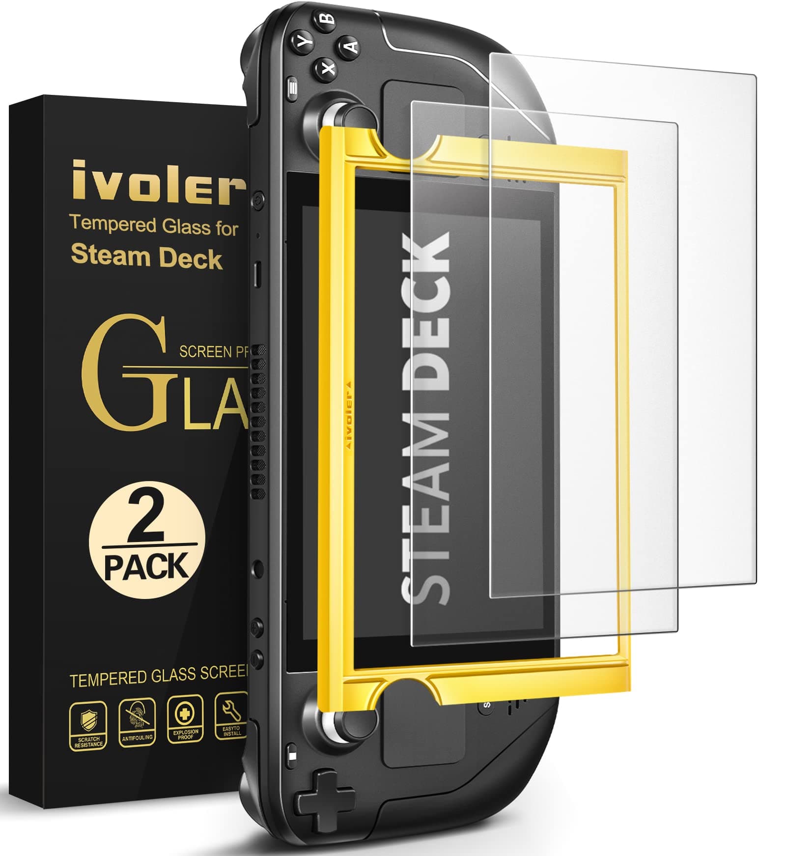 iVoler 2 Stücke Matt Anti Reflex Schutzfolie für Steam Deck LCD/Steam Deck OLED 7.4"