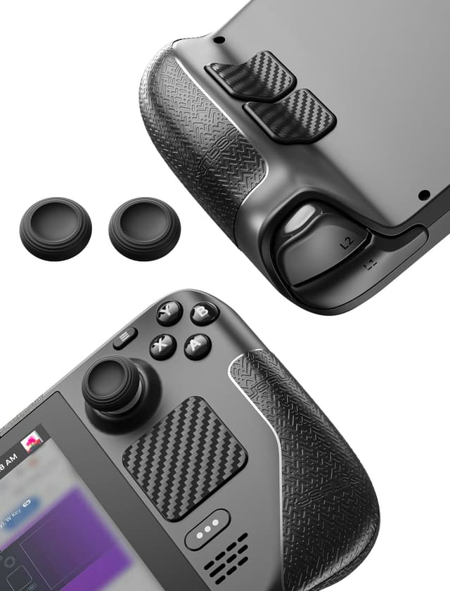 JSAUX Skin Aufkleber Set für Steam Deck/OLED 🎮 - Anti-Rutsch-Griff, Touchpad Schutz