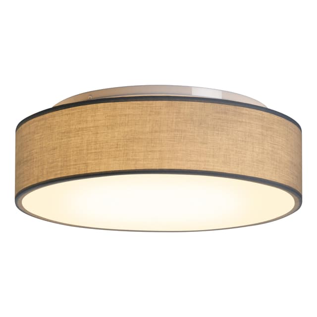 Zedelmaier Deckenlampe Stoff Rund 38cm E27x2 max.40W Deckenleuchte Taupe Stoffschirm