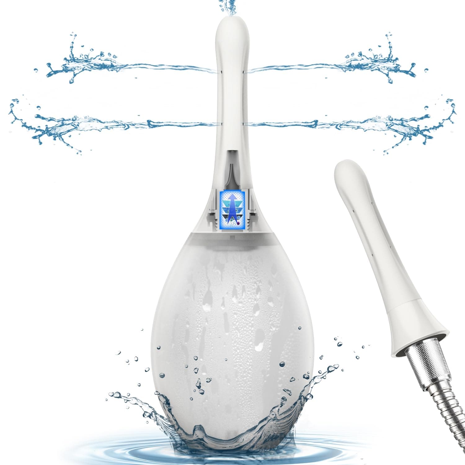 Analdusche Einlauf Darmreinigung Frau Herr - Anal Dusche 245ML Irrigator Darmspülung Anti-Rücklauf und Filter Enema Kann an Einen Duschschlauch Angeschlossen Werden Einlaufgerät Weiß Wasserdichtes 🚿