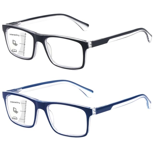 Missfive 2er Pack Gleitsichtbrille für Herren mit Blaulichtfilter - 2.0x