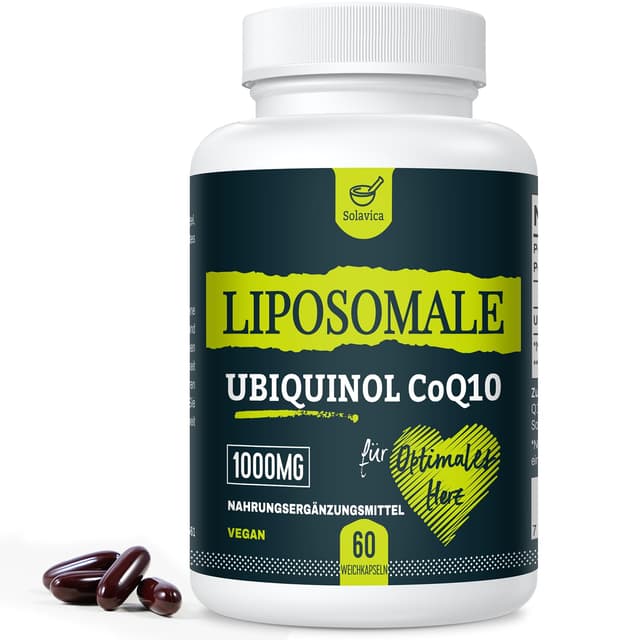 Liposomale Ubiquinol CoQ10 1000 mg - Aktive Form, Vegan, 60 Softgels 😍