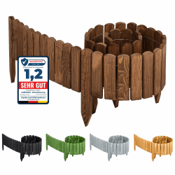 🌿 Garronda Beeteinfassung Holz Rollzaun Holzzaun 200 x 20 cm imprägniert