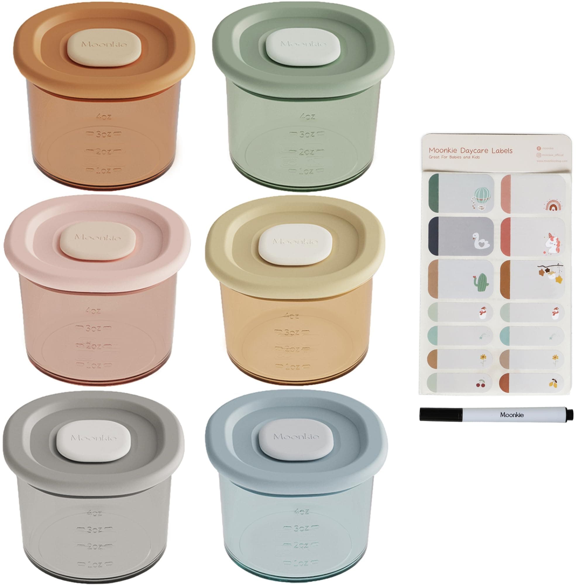 Moonkie 6er-Pack Babybrei Einfrieren Behälter aus Silikon 🌙👶