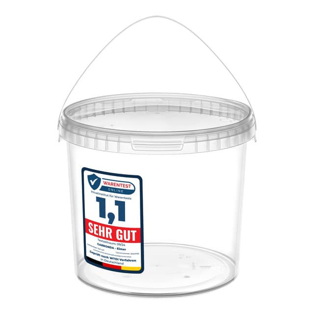 Garronda Eimer mit Deckel 5 L für Lebensmittel- und Chemikalien Lagerung 5 Stück Transparent GD-0072 5 5 Liter 🛒
