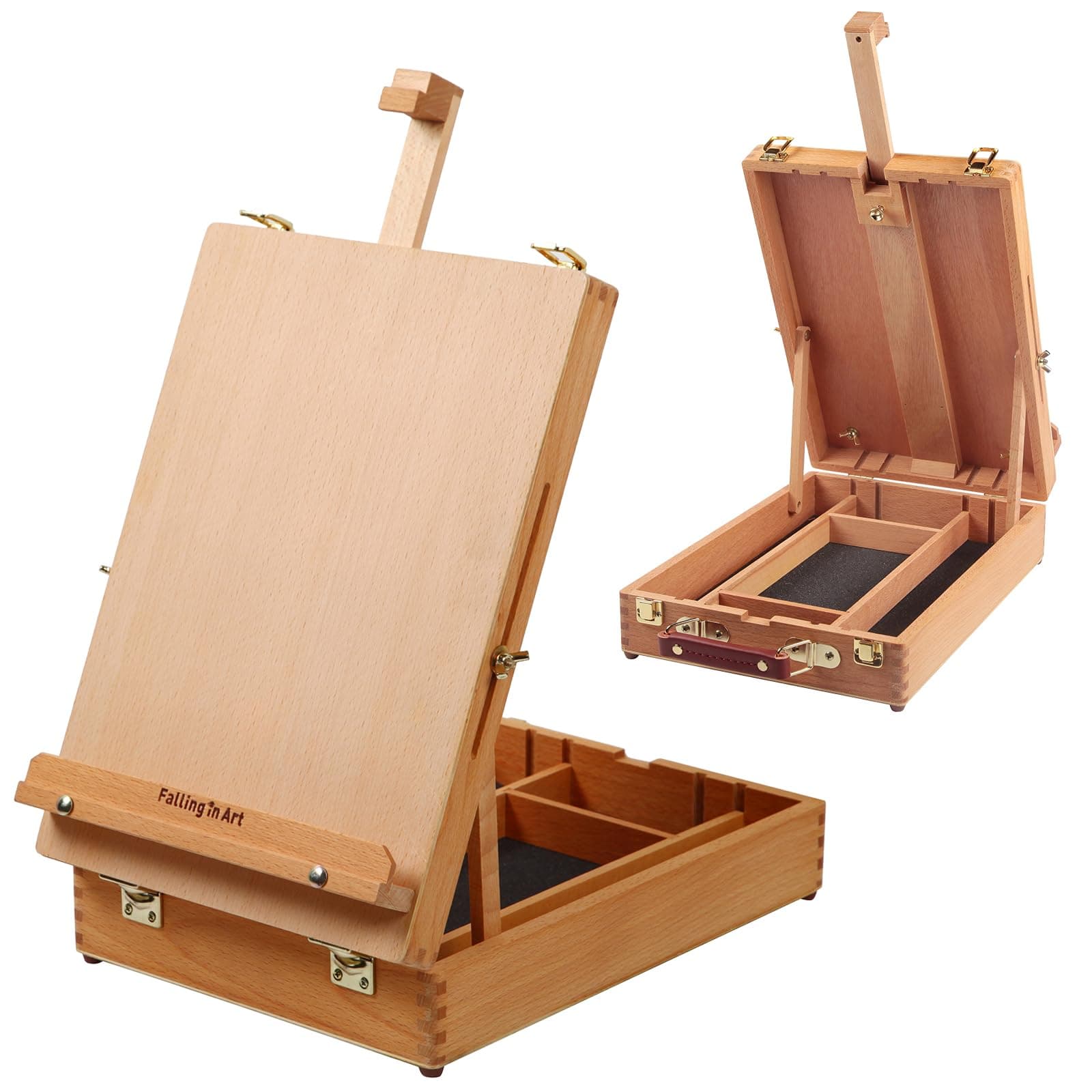 🎨🖌️ COOZEE Holztischtasche für Malerei - Staffel aus Massivholz 🌟