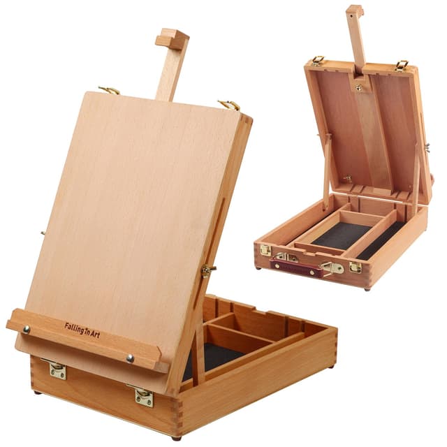 🎨🖌️ COOZEE Holztischtasche für Malerei - Staffel aus Massivholz 🌟