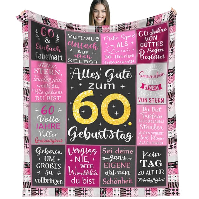 🎁 TTAWIFT 60 Geschenke für Frauen | Kuscheldecke zum 60. Geburtstag | Perfektes Geschenk