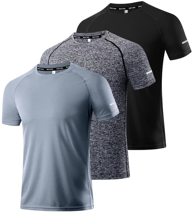 Boyzn Sport T-Shirts Herren Kurzarm Tshirts 3er Pack 🏃‍♂️🏋️‍♂️