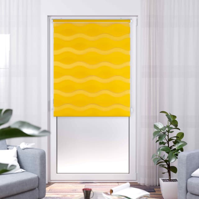 🏠 K-Home Klemmfix Doppelrollo Welle ohne Bohren - Gelb 70 cm x 150 cm (B x L) B70 x H150 cm Gelb - Angebot!