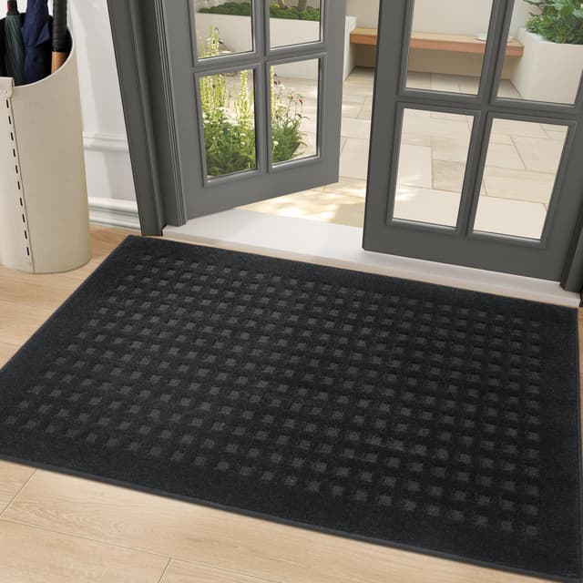 BEQHAUSE Fussmatte Innen 80x120cm Schwarz 🐾🏡