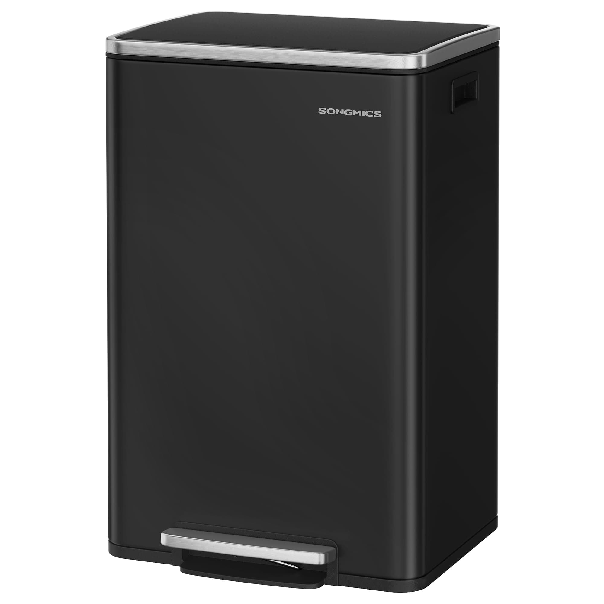 🗑️ SONGMICS Mülleimer 50 L, Elegantes Design & langlebigem Stahl, Softclose-Deckel, tintenschwarz LTB595B02