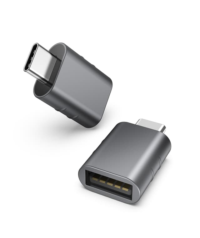 🔌📱 Syntech USB-C auf USB Adapter (2 Stück) - Thunderbolt 4/3 auf USB3.0 - Kompatibel mit iPhone, MacBook, iPad und mehr - Space Grau