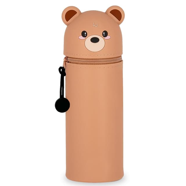 😍🐻 GDFJBG 2-in-1 Silikon Federmäppchen - Bär 🖊️🎨