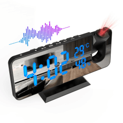 🕰️ ShinePick Projektionswecker mit USB-Anschluss und Snooze-Funktion