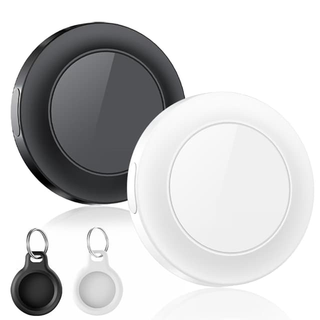 🔍 Air Tracker Tag-2 Stück | Koffer Tracker kompatibel mit Apple Wo ist APP | Schlüsselfinder für Schlüssel, Gepäck, Brieftasche | IP67 wasserdicht | Schwarz & Weiß