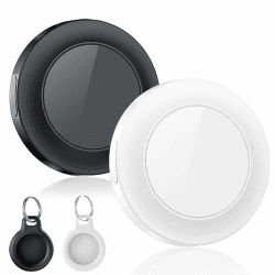 🔍 Air Tracker Tag-2 Stück | Koffer Tracker kompatibel mit Apple Wo ist APP | Schlüsselfinder für Schlüssel, Gepäck, Brieftasche | IP67 wasserdicht | Schwarz & Weiß