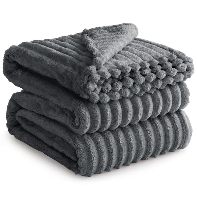 RUIKASI Kuscheldecke Flauschig Decke Grau - 220x240cm XXL Fleecedecke 🛋️