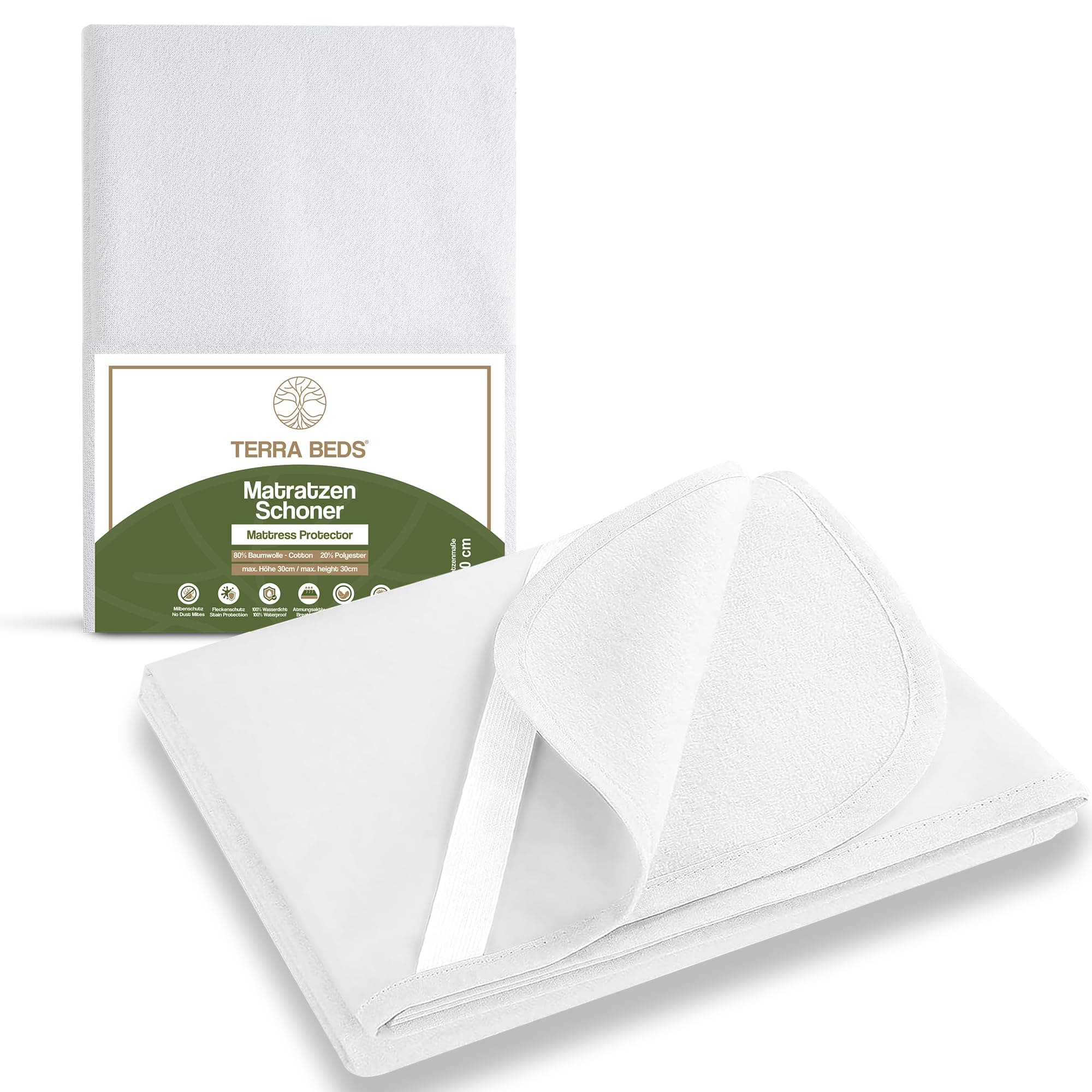 Terra Beds Matratzenschoner 140x200cm 🛏️ Wasserdicht & Atmungsaktiv 🌿 Oeko-TEX-Zertifiziert