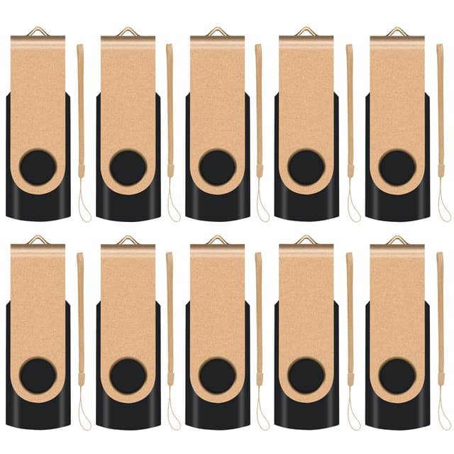 🔥 Angebot! EASTBULL 8GB USB-Stick 2.0 Flash Laufwerke Speicherstick, 10 Stück Gold 8GB Gold