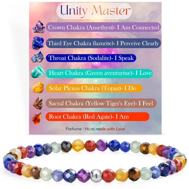 Edelstein Perlen Armband für Frauen 🌟 Chakra Spirituelle Charms Armbänder Geschenke 7 Chakra