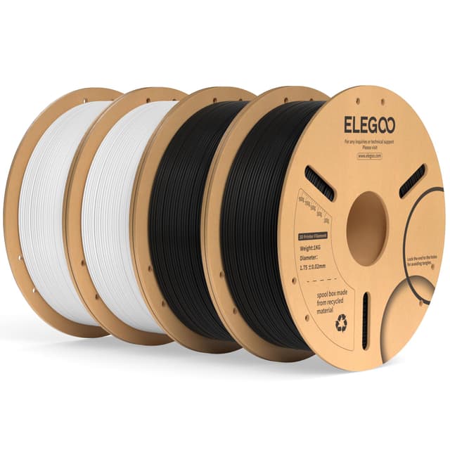 🌟 ELEGOO PLA+ Filament 1.75mm Schwarz Weiß 4KG 🌈
