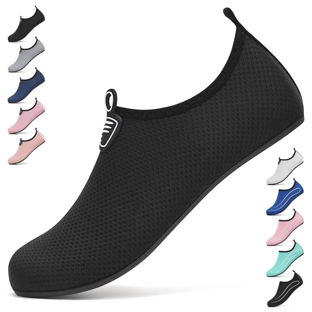 🌊 BARFULKER Badeschuhe Damen Herren Wasserschuhe Neoprenschuhe Strandschuhe Aquaschuhe Surfschuhe Schwimmschuhe Wassersportschuhe Barfuß Schuhe Leicht Hausschuhe. Gr.34-47 40 EU 2803 Schwarz 🏖️