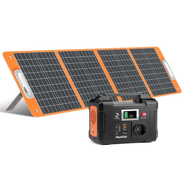 FlashFish Powerstation mit Solarpanel 100W, 151Wh/ 200W Solargenerator ⚡🔋🌞