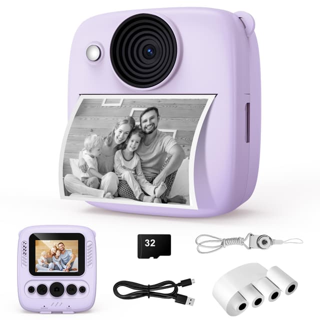 Kinderkamera Sofortbildkamera mit 32GB Karte & 4 Bände Druckpapier 📸🎁