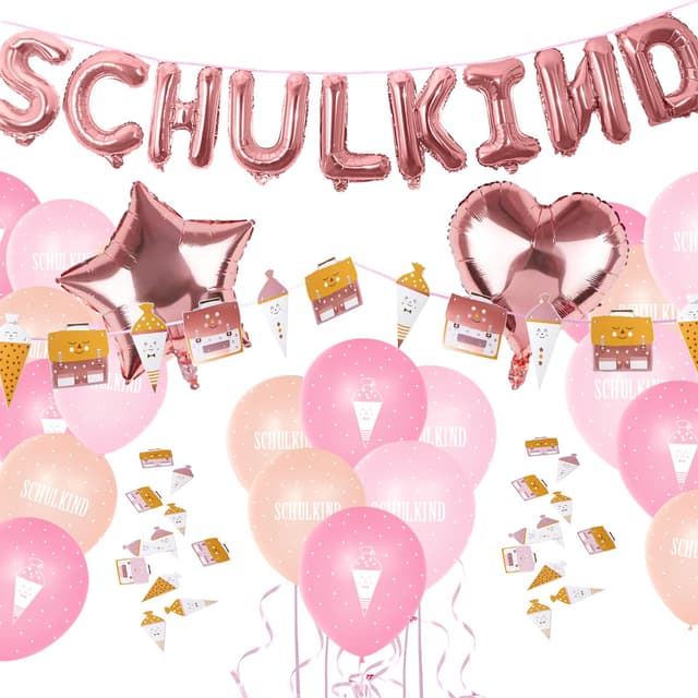 Einschulung Deko Set für Mädchen 🎒🎀