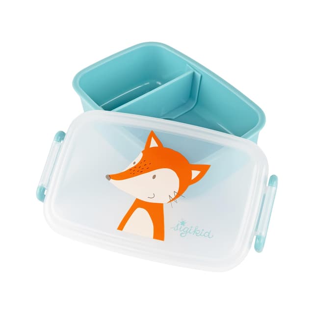 Sigikid 25365 Brotzeitbox Fuchs Lunchbox mit Trennwand 🦊💙