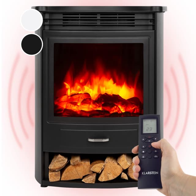 🔥 Klarstein Elektrokamin Bormio S Smart 1900 W Schwarz - Elektrischer Kamin mit LED Flammen & App-Control