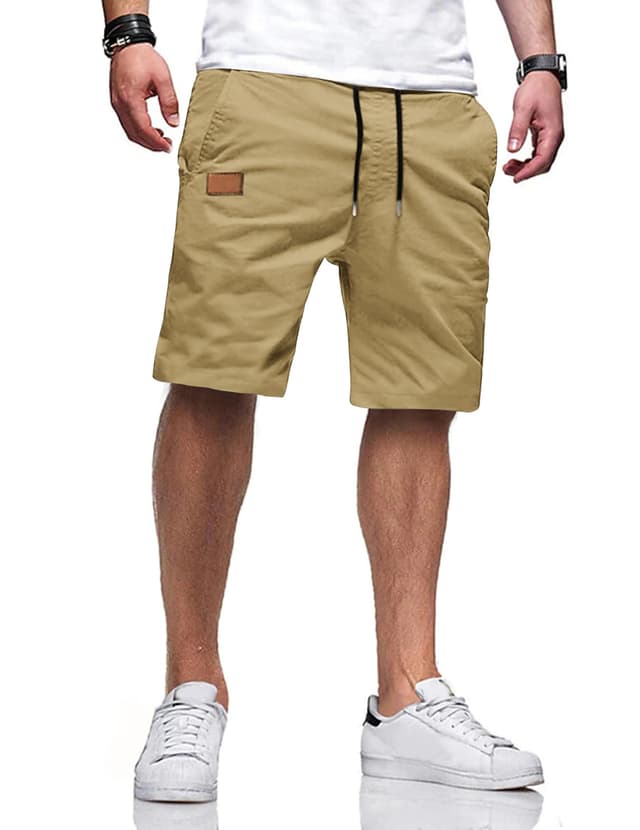 🩳 TARAINYA Herren Baumwolle Casual Shorts mit Taschen 5XL A Hellkhaki