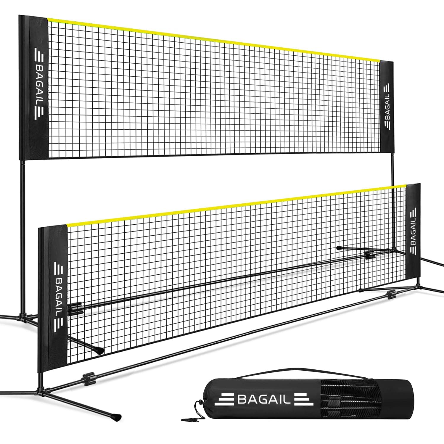 BAGAIL Badmintonnetz 🏸🎾 - Faltbares Nylonnetz in Gelb/Schwarz