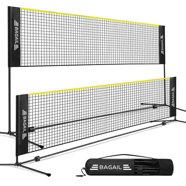 BAGAIL Badmintonnetz 🏸🎾 - Faltbares Nylonnetz in Gelb/Schwarz