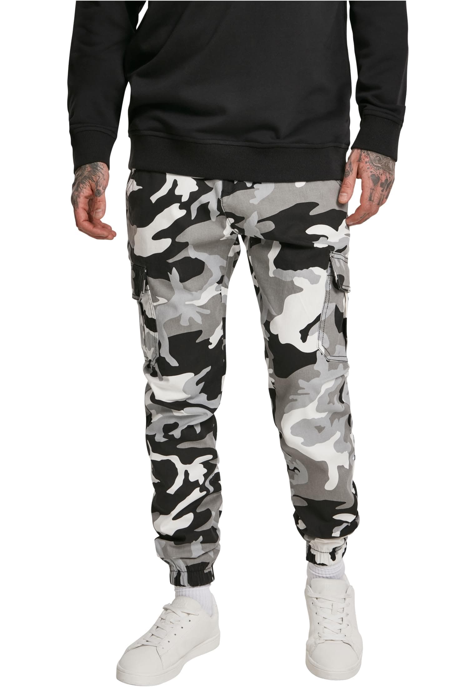 👖 Super Deal: Urban Classics Herren Camo Cargo Jogging Pants 2.0 28 Große Größen Snow Camo - Nur 16.1€ + kostenloser Versand!