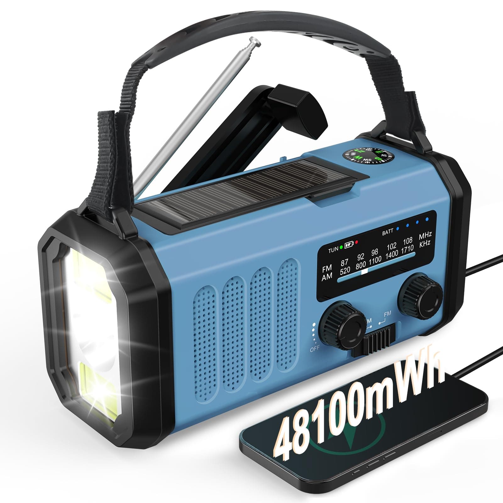 🔦🔍Notfallradio Solar Radio mit Weltempfänger und Taschenlampe 🌞📻