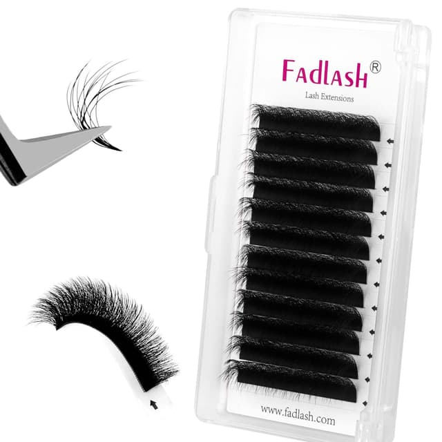 🌸 FADLASH Simple Fan Lashes Zweilagige Blütenwimpern 0.05D 8-13mm 🌺