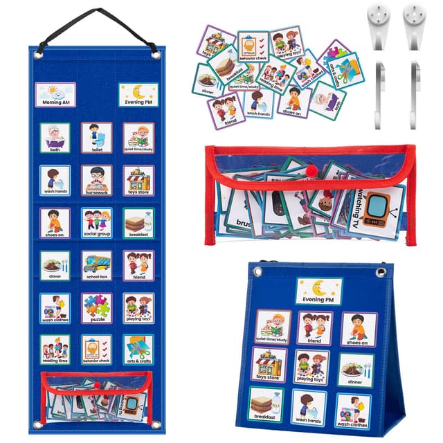 🌟 KIKIGOAL Kinder visuelle Planung Kalender Diagramm, 2 in 1 Autismus täglichen Routine Diagramm 🌈